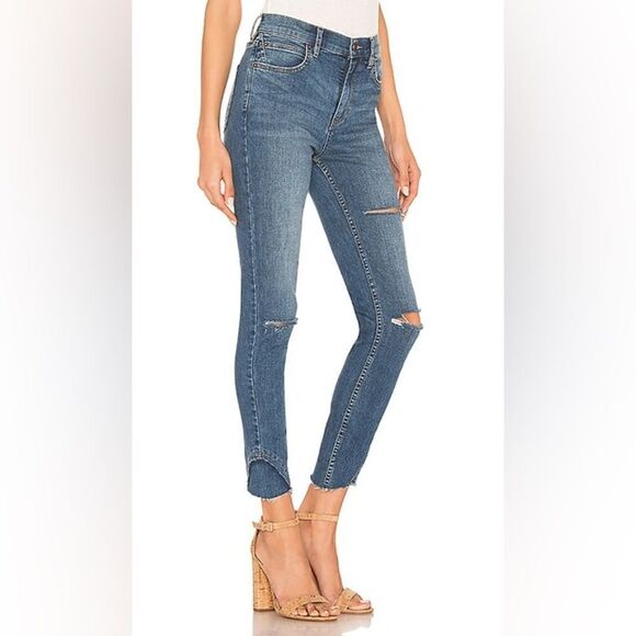Free People We The Free Sunny Distressed Raw Hem Skinny Jeans Size 29 - Picture 3 of 9